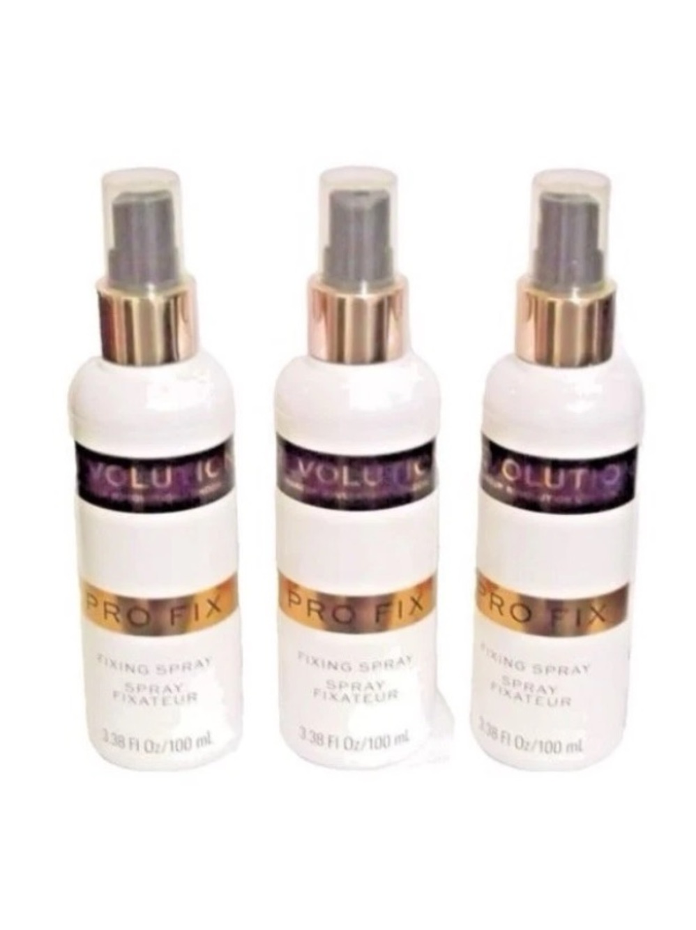 3Pack Revolution Pro Fix Setting Fix No Smudge Spray Mist 12 Hr Make Up Control